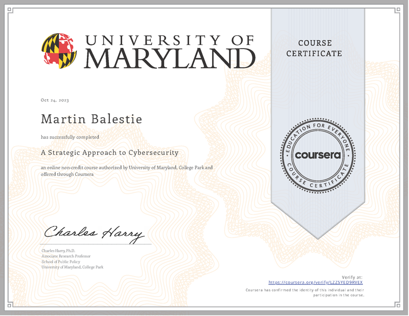 martin balestie university of maryland strategic cybersecurity
